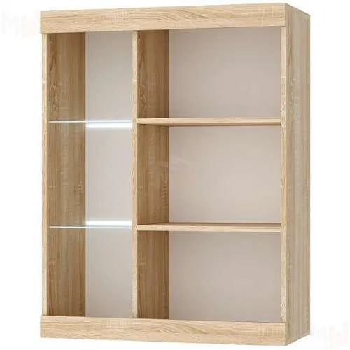 Витрина навесная ВНС-800 СОНАТА Дуб Сонома - Белый глянец