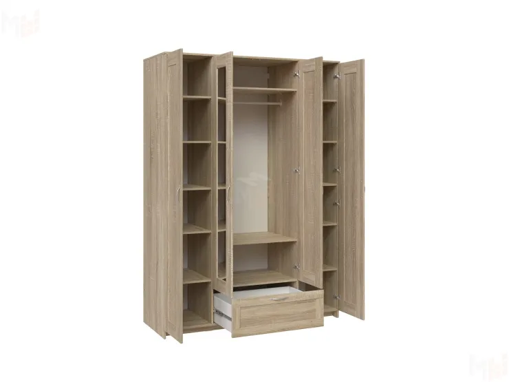 Шкаф Сириус 4 двери 1 ящик (2 зеркала) высокий, сонома