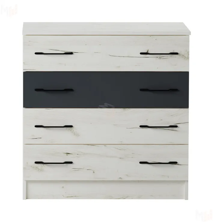 Комод К-800 Беатрис Крафт белый-Антрацит