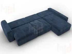 Диван угловой Лига-066 НПБ Лонг угол правый ( TOWER 13 синий )