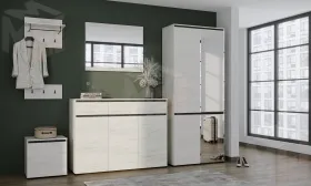 Прихожая ГРЕТТА  Дуб Крафт белый - Антрацит №7