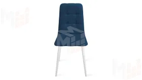 Стул Аспен К1С Белый матовый, Велюр Confetti Blue