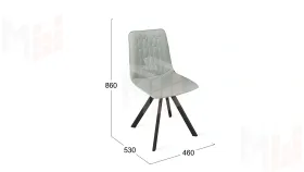 Стул Хьюго К2 Черный муар, Велюр Confetti Silver