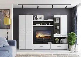 Гостиная Ненси-1 (венге/белый глянец)