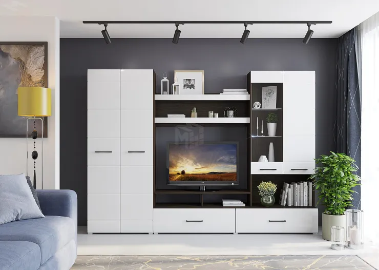 Гостиная Ненси-1 (венге/белый глянец)