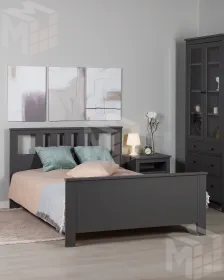 2.08.04.060.4 САГА кровать двойная 140х200 серая