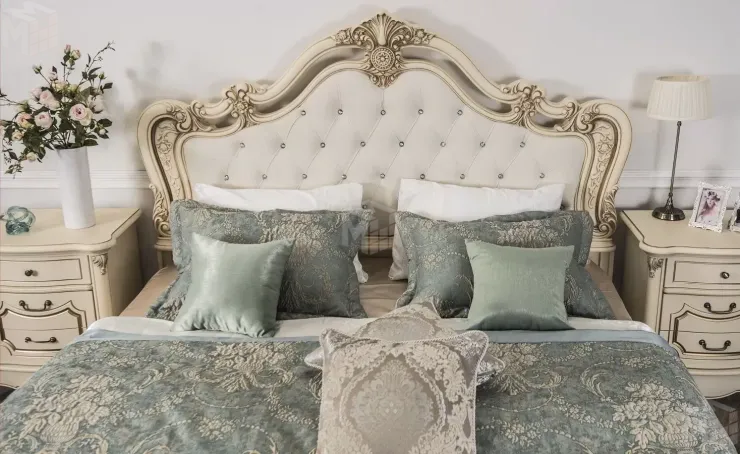 Кровать Мона Лиза 180х200 см с мягким изголовьем крем