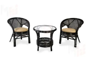 Комплект мебели из ротанга "Пеланги дуэт": два кресла и круглый столик  02/15