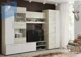Гостиная Сафари (дуб крафт/белый софт)