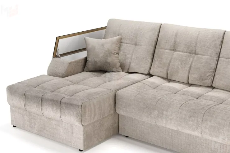 Угловой диван-кровать Лас-Вегас Бежевый левый