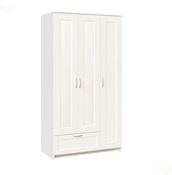 Шкаф Сириус 3 двери 1 ящик, белый (высота 220 см)