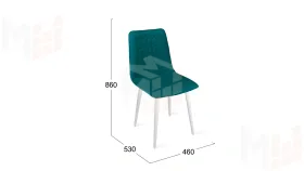Стул Хьюго К1С Белый матовый, Велюр Confetti Izumrud