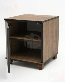 Тумба прикроватная Копенгаген со створкой (дуб самдал/серый графит)