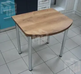 Стол Евро поворотно-раскладной с ящиком 780*590 (орех тёмный), ножки хром