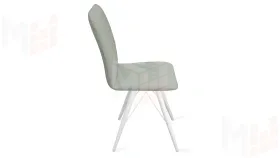 Стул Стенли К3 Белый матовый, Велюр Confetti Silver