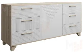 Комод Копенгаген (дуб сонома/белый матовый)