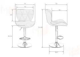 Стул барный DOBRIN BARNY (пудрово-голубой велюр (MJ9-74))