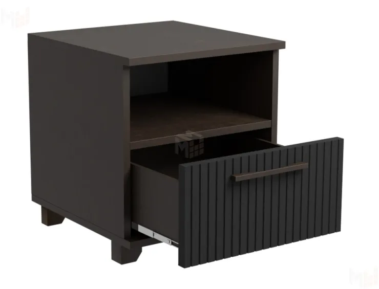 Тумба прикроватная Копенгаген с ящиком (венге/черный матовый)