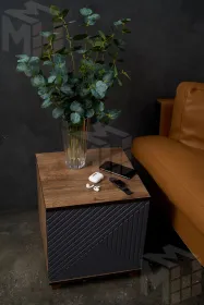 Тумба прикроватная Копенгаген со створкой (дуб самдал/серый графит)