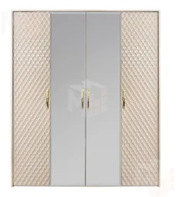 Шкаф Lara 4-дверный бежевый глянец