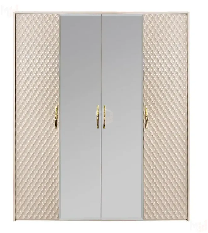 Шкаф Lara 4-дверный бежевый глянец