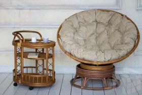 Столик сервировочный из ротанга 21/06