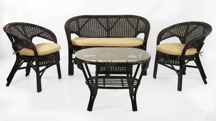 Комплект для террасы 02/15 с диваном и овальным столом