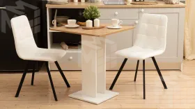 Стол обеденный Анкона Тип 1 Белый, Дуб Крафт золотой