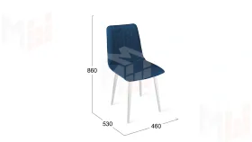 Стул Хьюго К1С Белый матовый, Велюр Confetti Blue