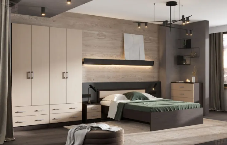 Спальный гарнитур Гармония венге - дуб белфорт композиция-1