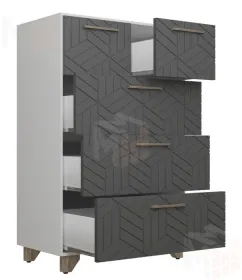 Комод Амстердам (белый/серый графит)