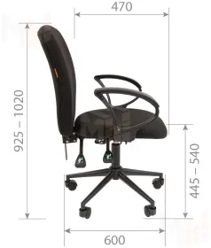 Кресло для оператора CHAIRMAN 9801 BLACK