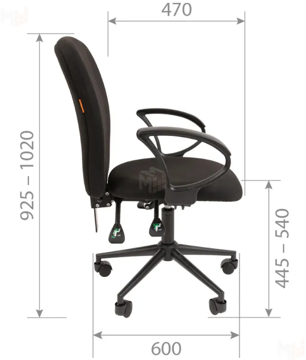 Кресло для оператора CHAIRMAN 9801 BLACK