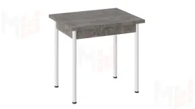 Стол  раздвижной Родос Тип 2 с опорой d40 Белый муар, Ателье темный