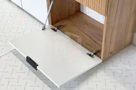 Стенка в гостиную Бери дуб крафт золотой/белое дерево