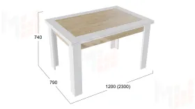 Стол раздвижной Хьюстон Тип 4  Белый, Дуб Крафт золотой