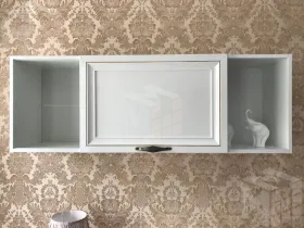 Полка навесная книжная Натали белый глянец