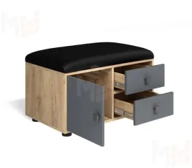 Обувница Мини-Лайт МЛ-5 Дуб крафт золотой/графит