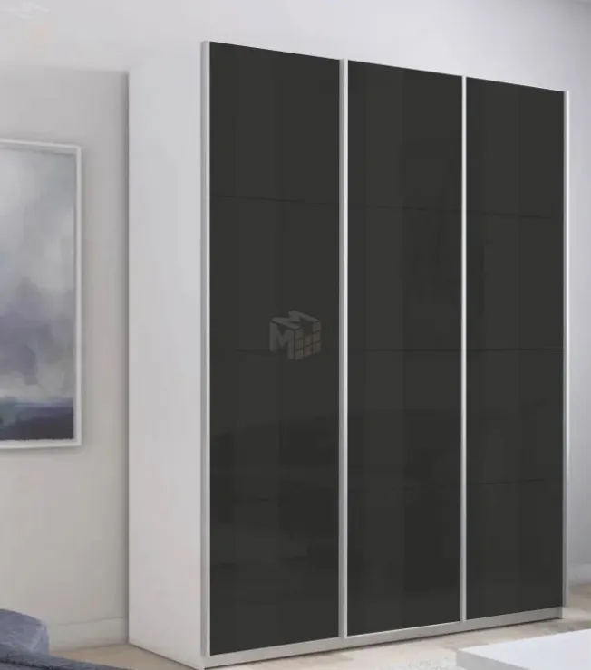 Шкаф-купе Прайм 3-х дверный Черное стекло 210 см