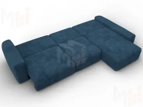 Диван угловой Лига-066 НПБ Лонг угол правый ( BRUT 11 синий )