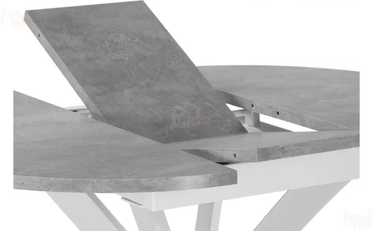 Стол раскладной Вега Лофт D100  Бетон / Белый