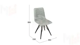 Стул Хьюго К3 Черный муар, Велюр Confetti Silver