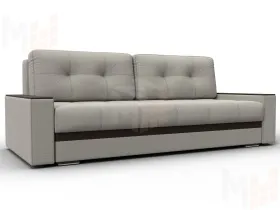 Диван прямой с декором Лига-096 НПБ ( Амур 02 Бежевый;Коричневый )