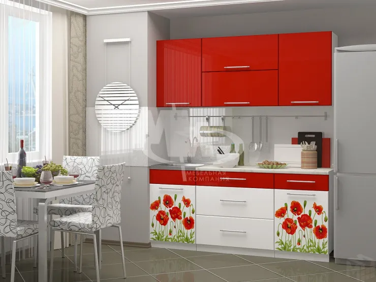 Кухня Маки красные 1,8