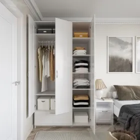 Шкаф Сириус 3 двери 1 ящик, белый (высота 220 см)