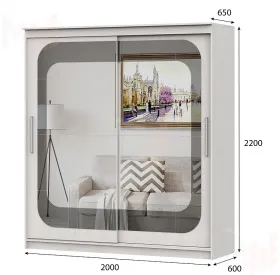 Шкаф-купе №19 (2,0 м) Инфинити Ясень Анкор Светлый