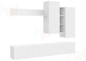 Гостиная Сканди (белый/белый глянец)