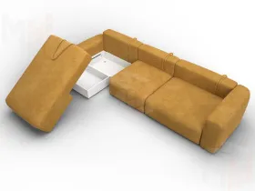 Диван угловой Лига-066 НПБ Лонг угол левый ( BRUT 10 желтый )