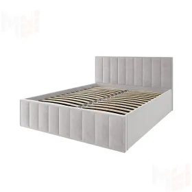 Мягкая кровать Лана 1,6 с подъемным механизмом (серый велюр)