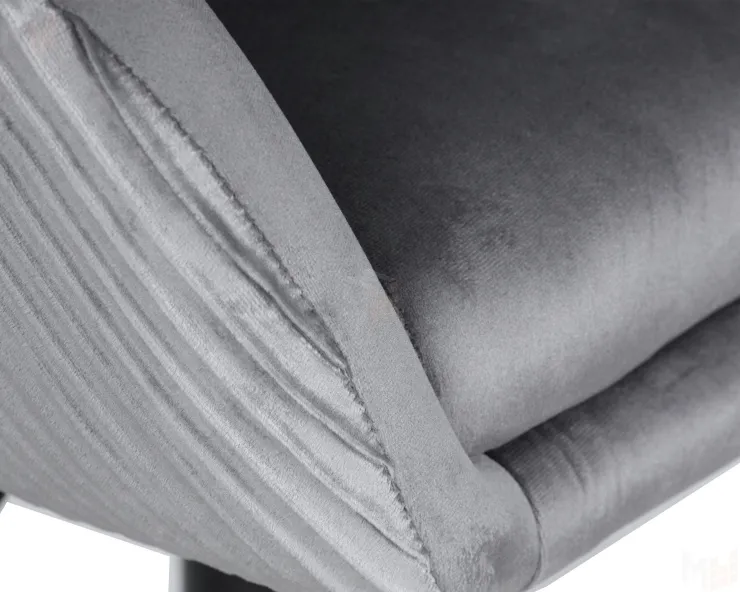 Кресло дизайнерское DOBRIN EDISON BLACK (серый велюр (1922-19))